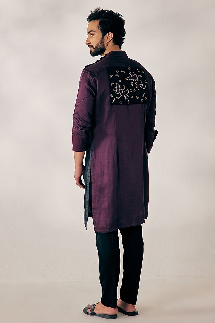 Multi-Colored Embroidered Kurta Set by Jatin Malik at Pernia's Pop Up Shop
