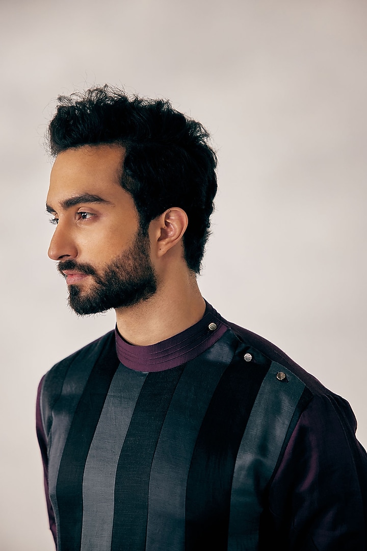 Multi-Colored Embroidered Kurta Set by Jatin Malik at Pernia's Pop Up Shop
