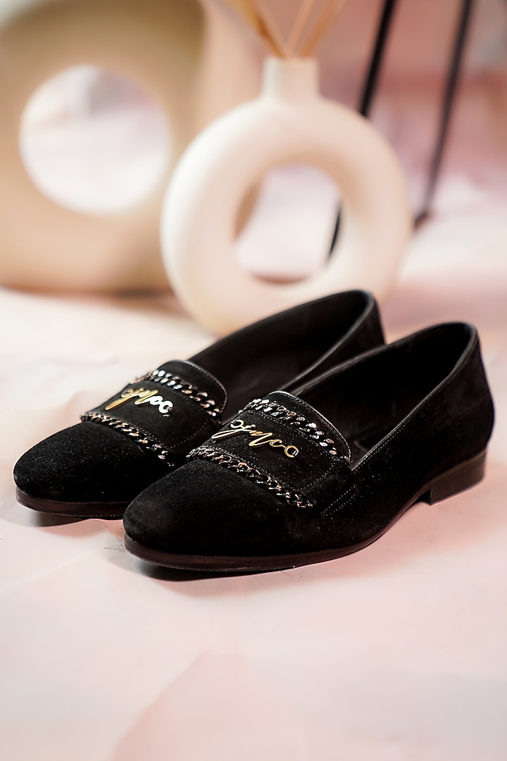 Black Suede Loafers by Jatin Malik