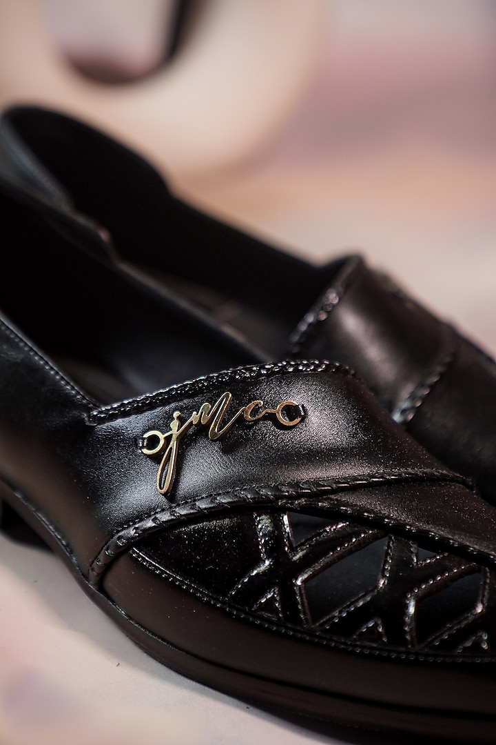 Black Handmade Braided Loafers by Jatin Malik at Pernia's Pop Up Shop