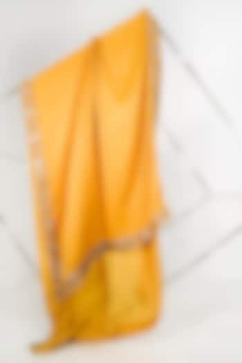 Mustard Embroidered Stole by Jatin Malik