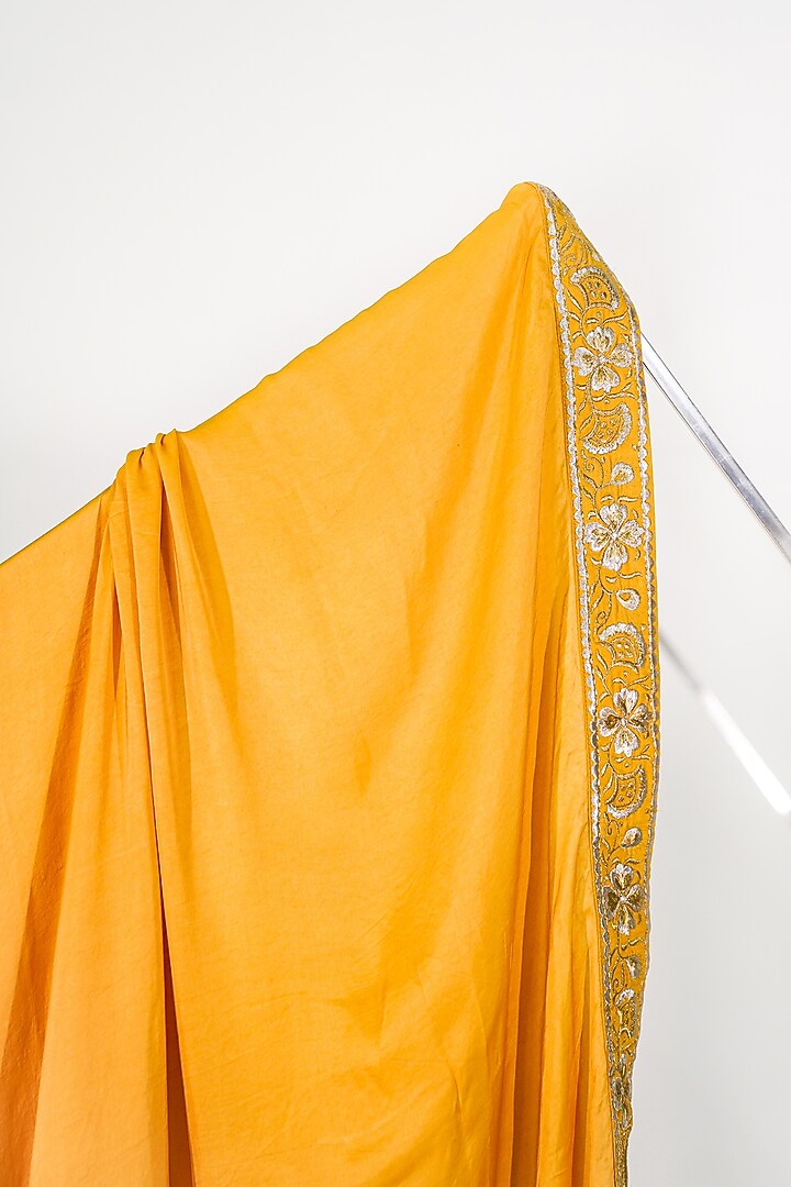 Mustard Embroidered Stole by Jatin Malik at Pernia's Pop Up Shop