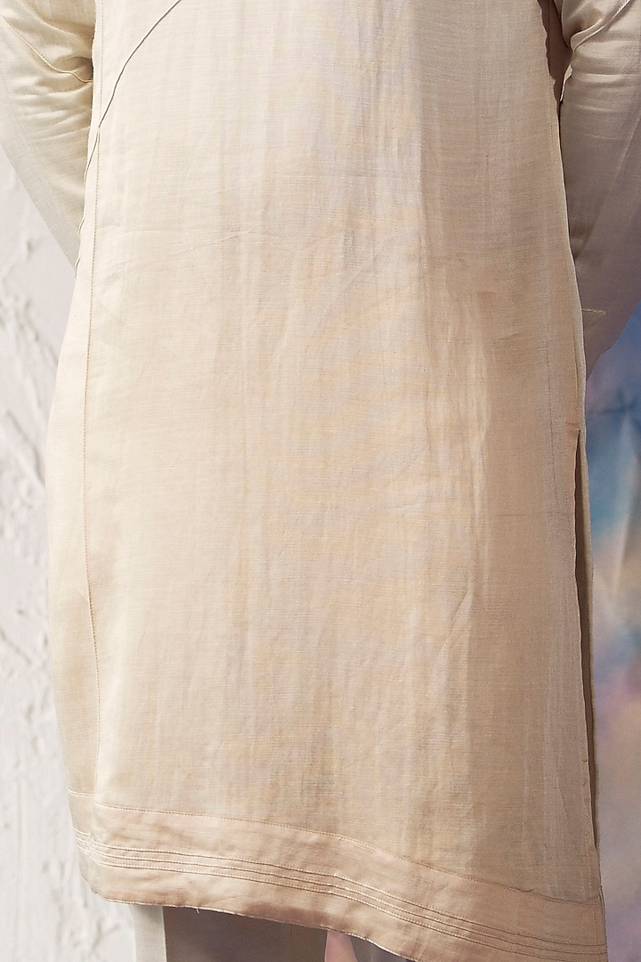 Ivory Embroidered Bundi Jacket With Kurta Set by Jatin Malik at Pernia's Pop Up Shop