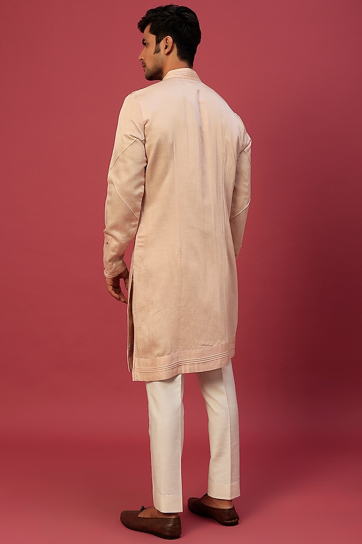 Blush Pink Hand Embroidered Kurta Set by Jatin Malik at Pernia's Pop Up Shop