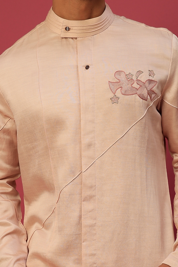 Blush Pink Hand Embroidered Kurta Set by Jatin Malik at Pernia's Pop Up Shop