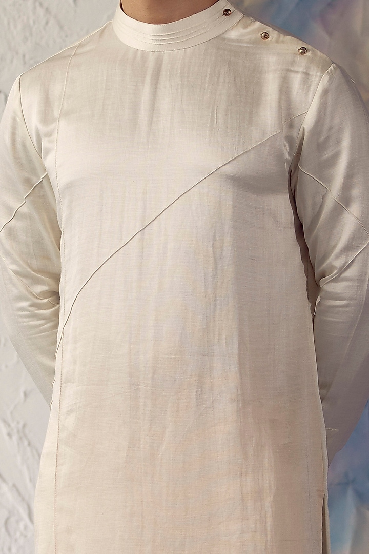 Ivory Ombre Embroidered Kurta Set by Jatin Malik at Pernia's Pop Up Shop