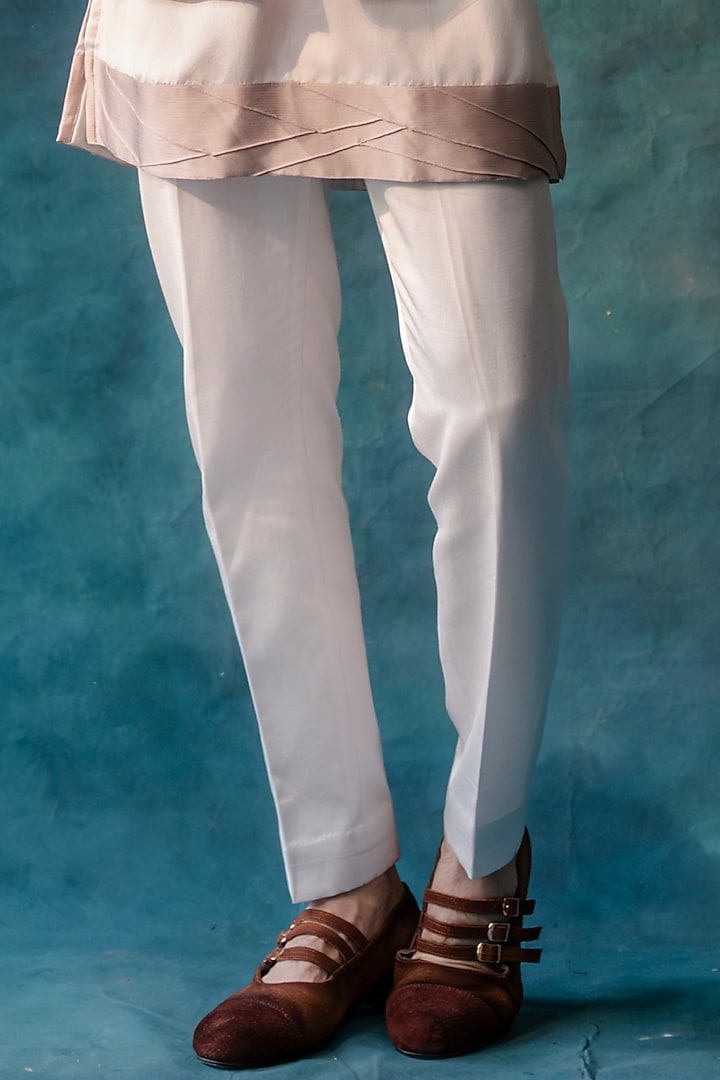 Greyish-Lilac Linen Silk Sequins Embroidered Groom Indowestern Set by Jatin Malik at Pernia's Pop Up Shop