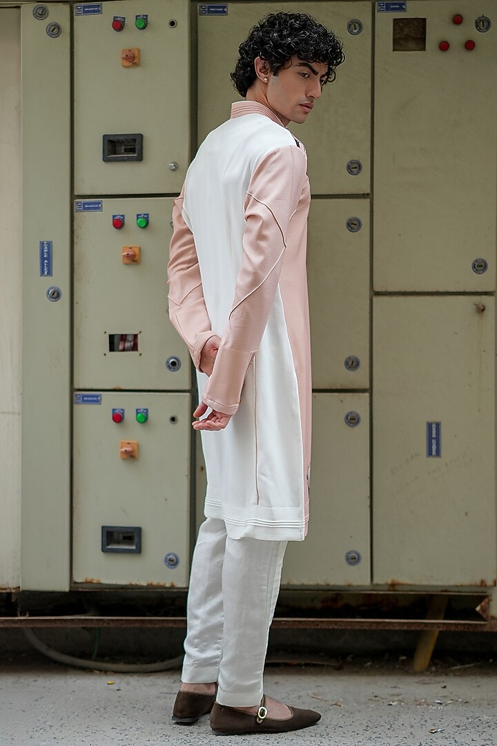 Pale Pink Crepe Printed Kurta Set by Jatin Malik at Pernia's Pop Up Shop