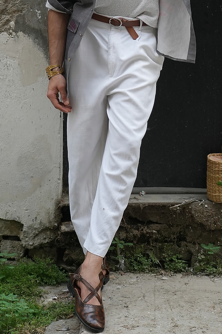 Charcoal Grey Cotton Linen Pant Set by Jatin Malik at Pernia's Pop Up Shop