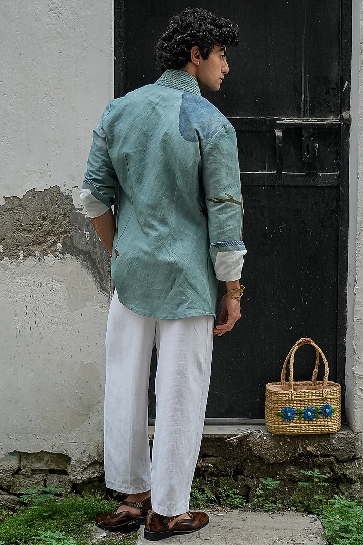 Chateau Grey Cotton Linen Pant Set by Jatin Malik at Pernia's Pop Up Shop