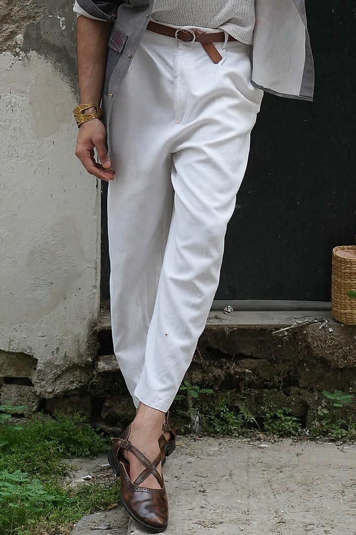 Chateau Grey Cotton Linen Pant Set by Jatin Malik at Pernia's Pop Up Shop