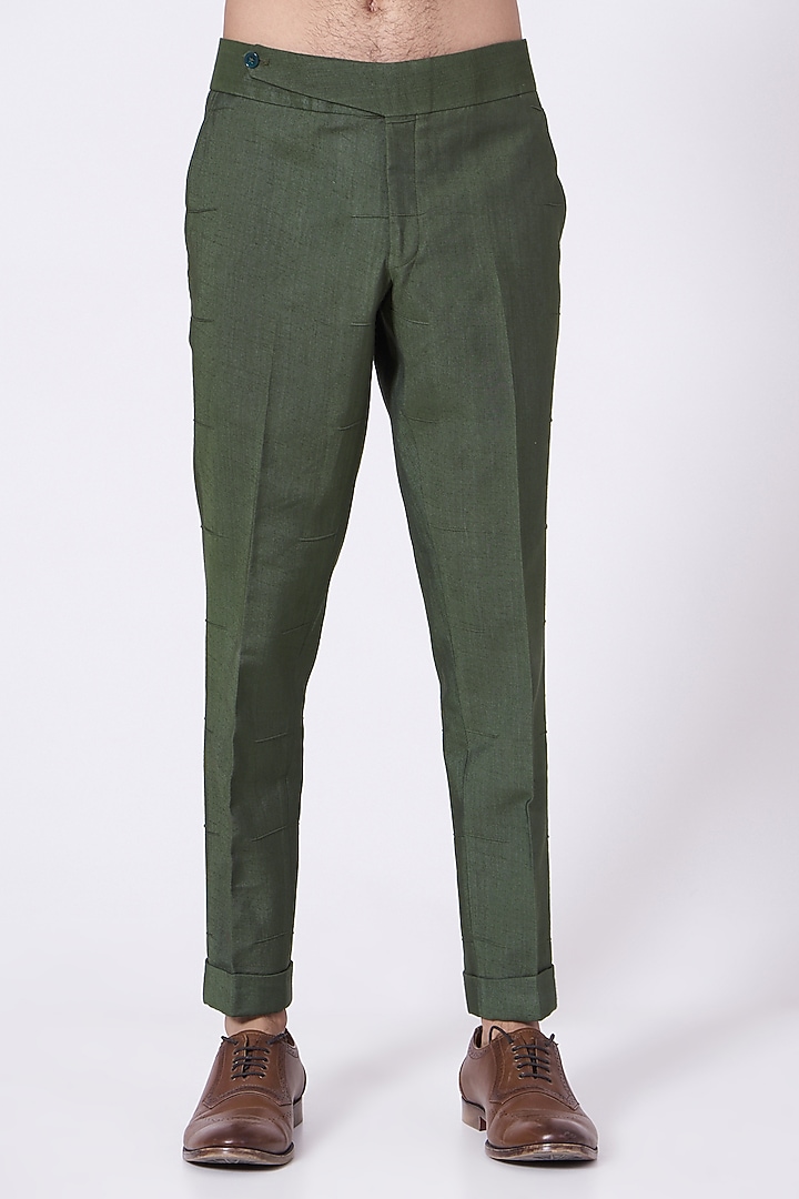 Olive Kurta Set With Floral Embroidered Groom Indowestern Jacket by Jatin Malik at Pernia's Pop Up Shop