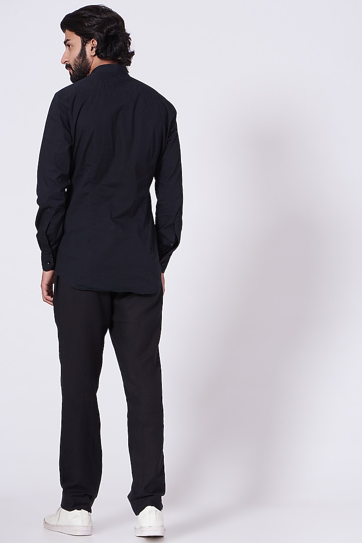 Black Cotton Pant Set by Jatin Malik at Pernia's Pop Up Shop