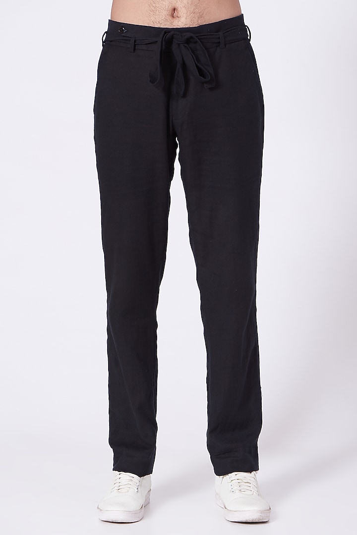 Black Cotton Pant Set by Jatin Malik at Pernia's Pop Up Shop