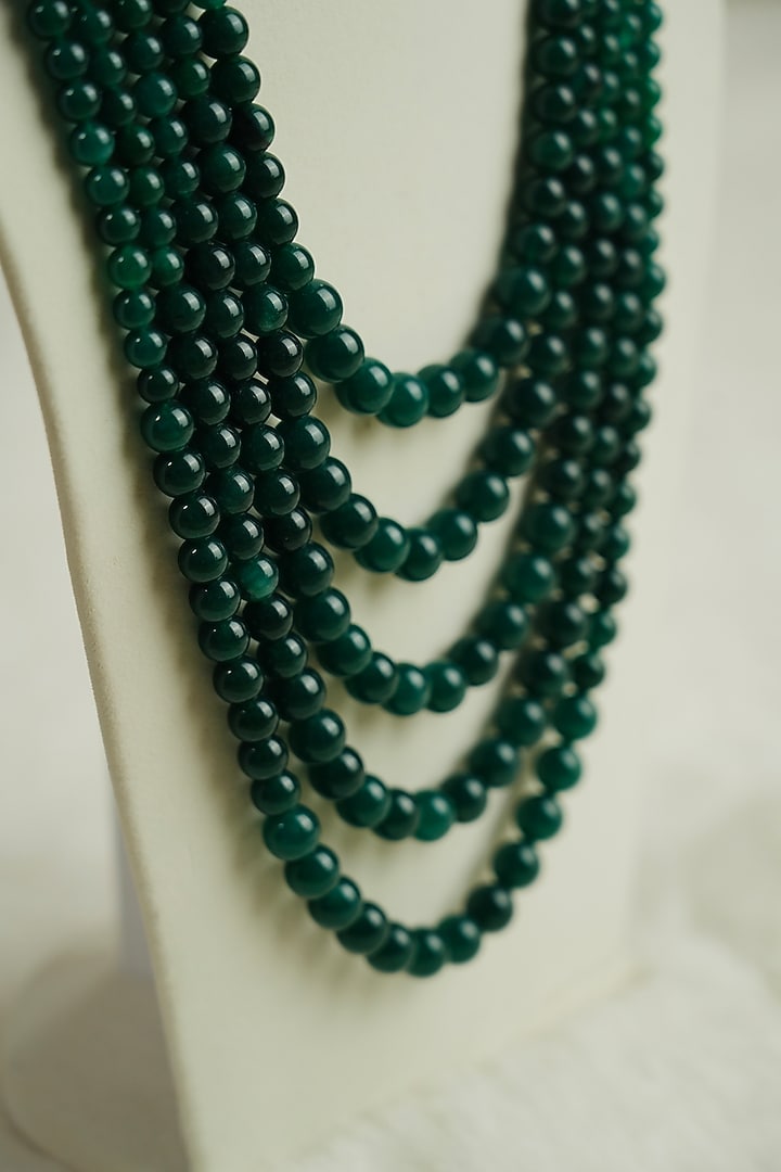 Emerald Green Semi-Precious Stone Handmade Mala by Jatin Malik at Pernia's Pop Up Shop