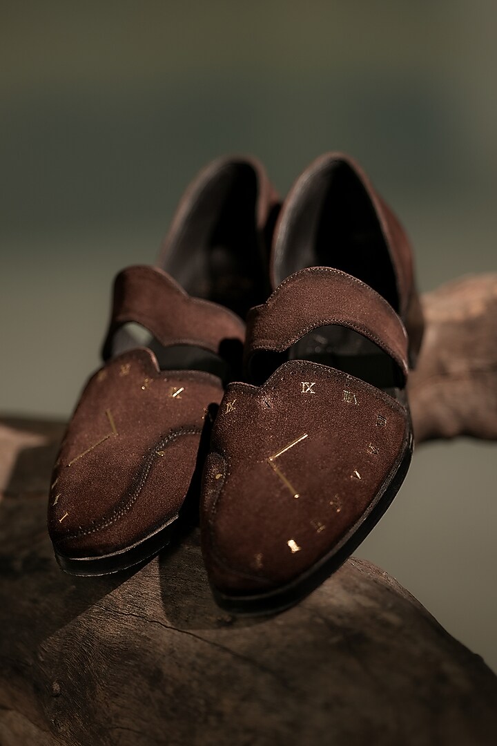 Brown Suede Loafers by Jatin Malik at Pernia's Pop Up Shop