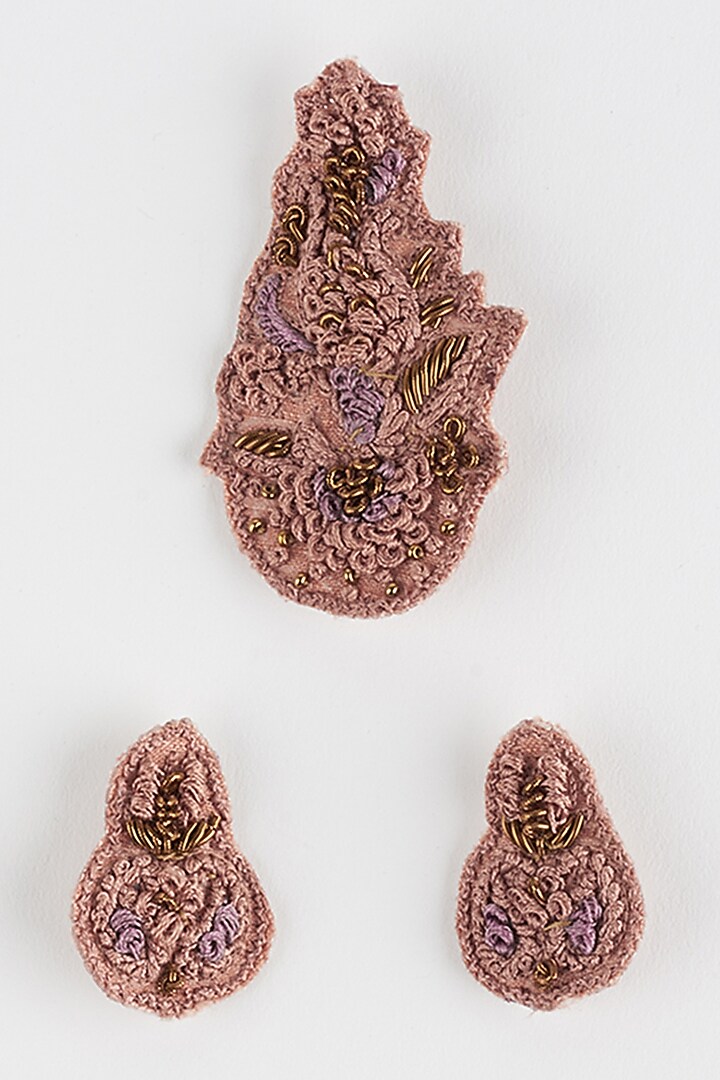 Old Rose Handmade Kalgis (Set of 3) by Jatin Malik at Pernia's Pop Up Shop