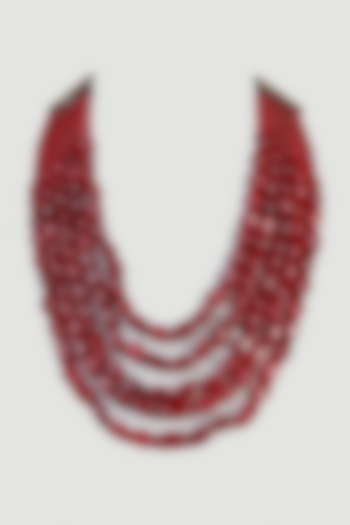 Ruby Mala With Semi-Precious Stones by Jatin Malik at Pernia's Pop Up Shop