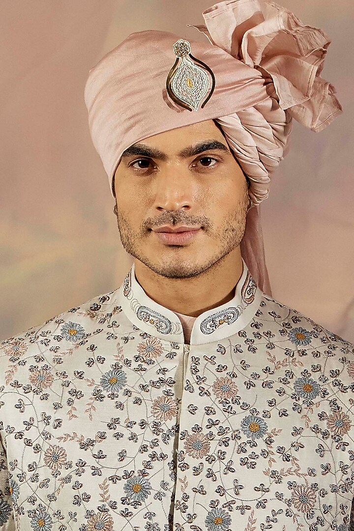 Multi-Coloured Hand Embroidered Kalgis (Set of 2) by Jatin Malik at Pernia's Pop Up Shop