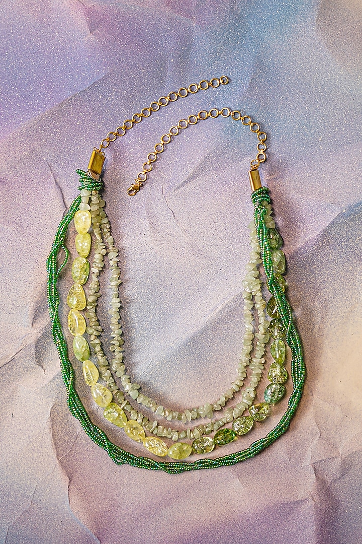Lime Green Handcrafted Necklace by Jatin Malik