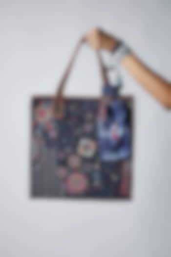 Blue Denim Tote Bag by Jade by Monica and Karishma Accessories