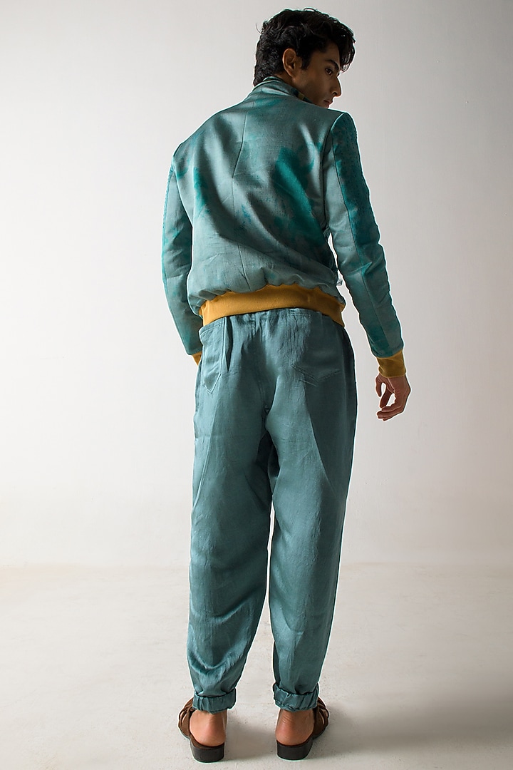 Chateau Grey Linen Silk Trousers by Jatin Malik at Pernia's Pop Up Shop