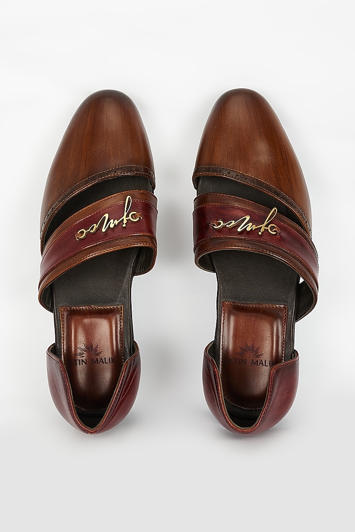 Dark Brown Leather Shoes by Jatin Malik