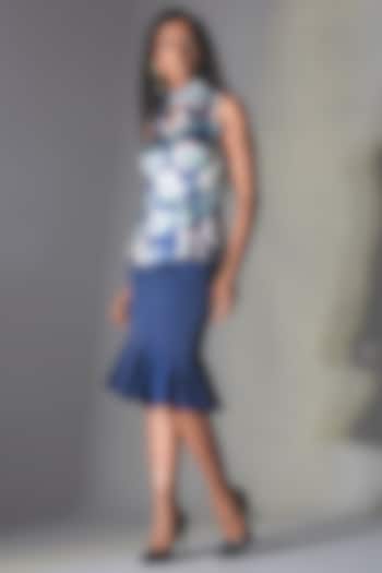 Blue Polyester Floral Top by Jan & April at Pernia's Pop Up Shop