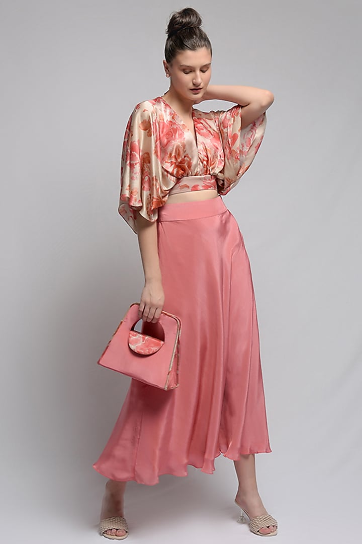 Pink Viscose Flared Skirt by Jan & April at Pernia's Pop Up Shop