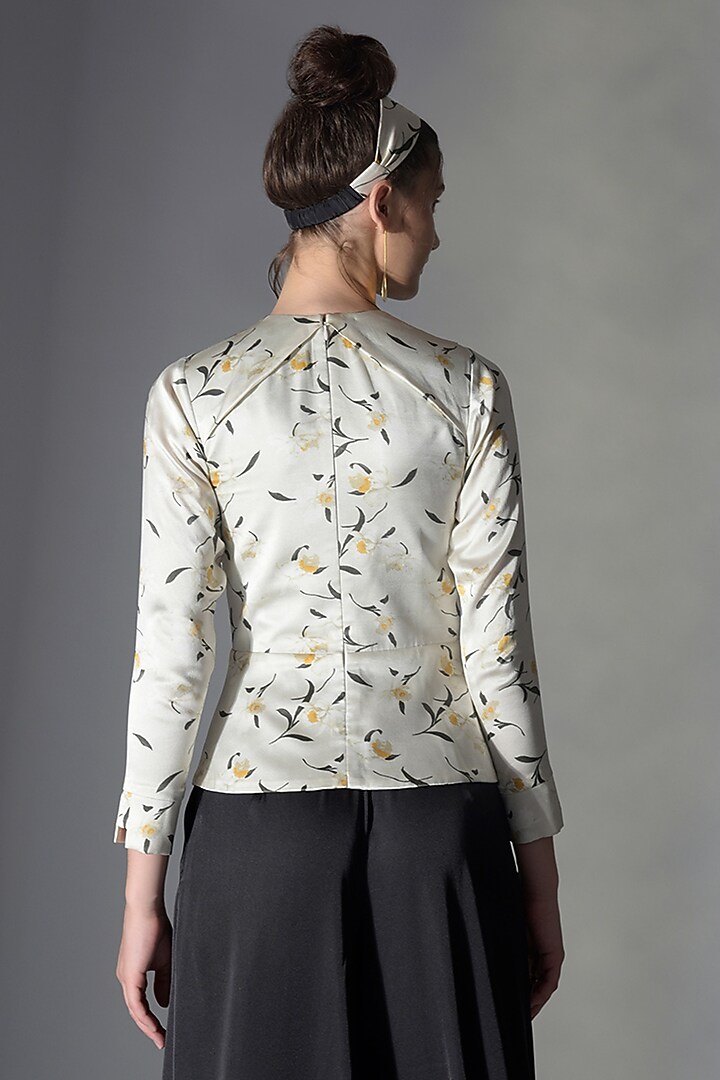 Pumice Silk Satin Peplum Top by Jan & April at Pernia's Pop Up Shop