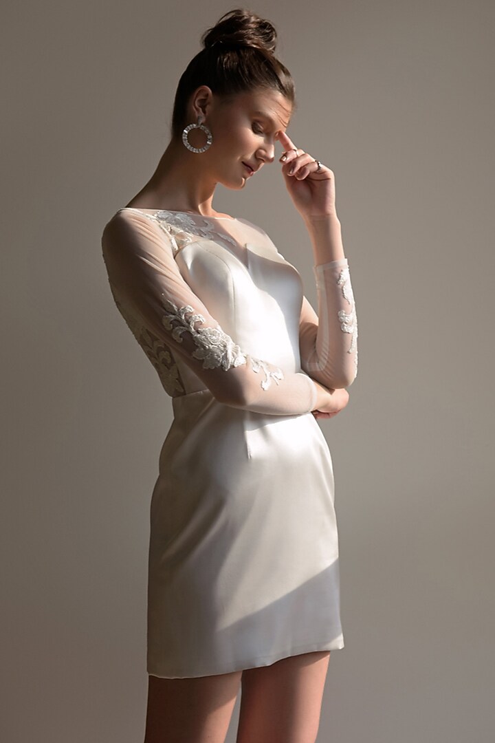 White Embroidered Bridal Gown by Jan & April at Pernia's Pop Up Shop