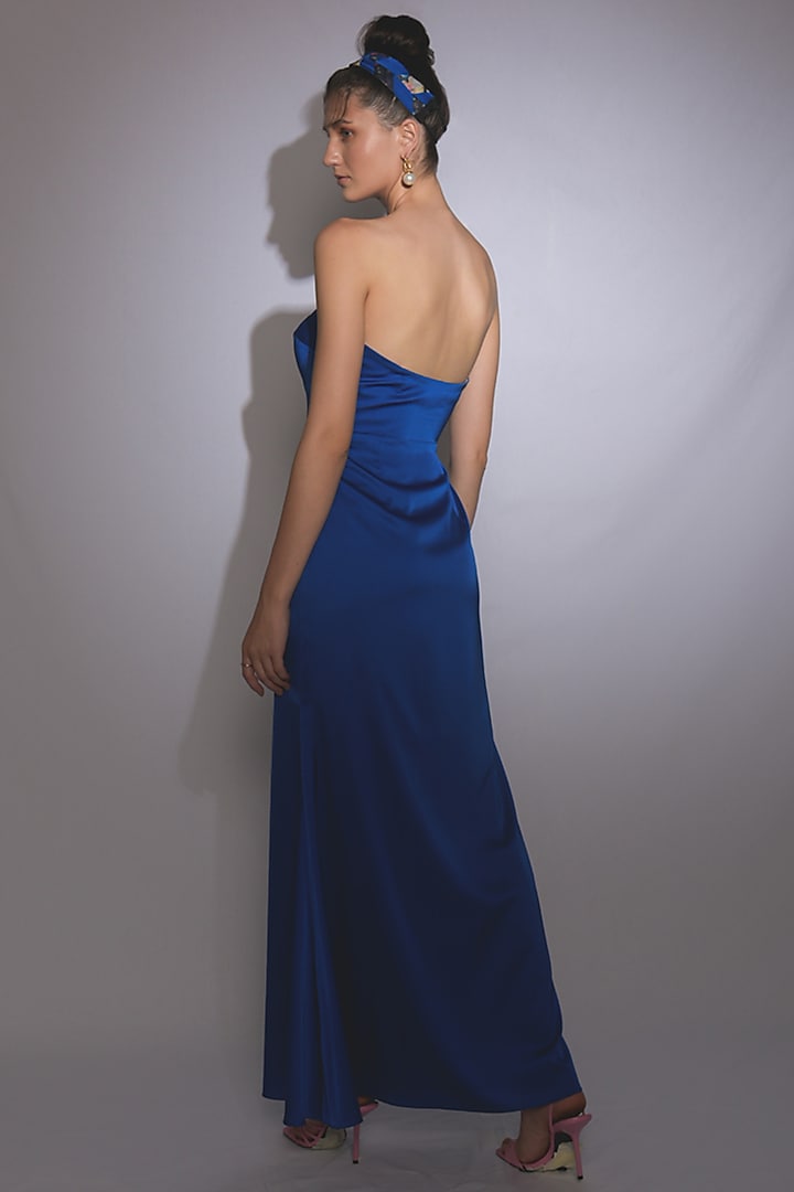 Blue Vacation Dress With Sheer Top by Jan & April at Pernia's Pop Up Shop