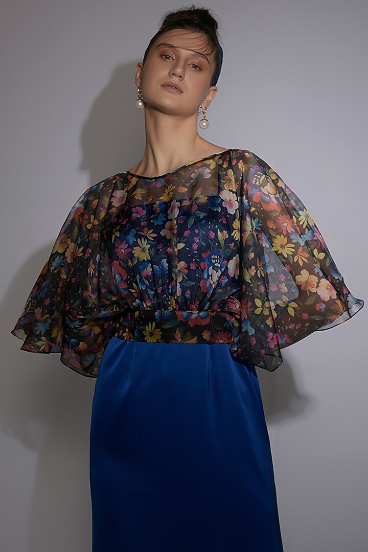 Blue Vacation Dress With Sheer Top by Jan & April at Pernia's Pop Up Shop