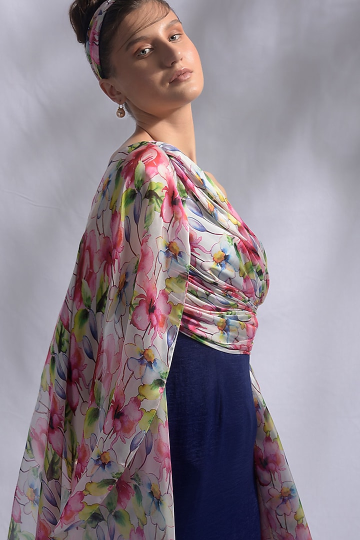 Blue Draped Vacation Dress by Jan & April at Pernia's Pop Up Shop