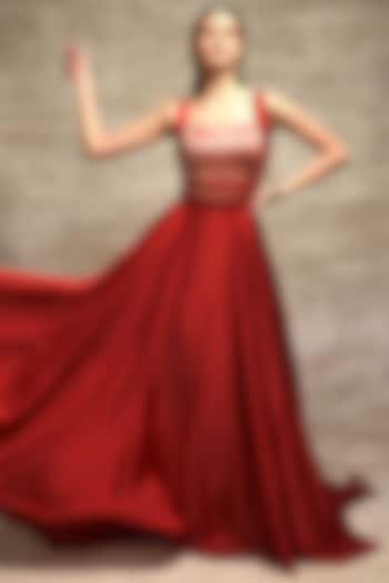Red Bridal Gown With Skirt by Jan & April