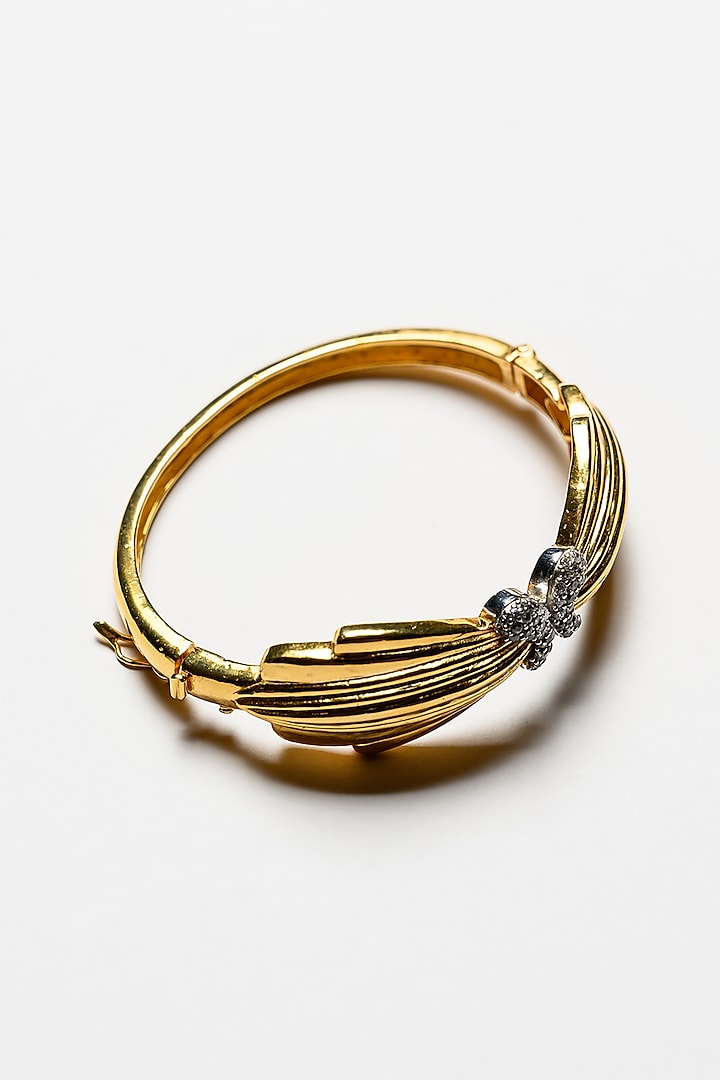 Gold Plated Swarovski Bracelet In Sterling Silver by Janvi Sachdeva Design