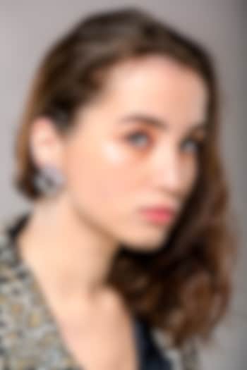 White Finish Earrings In 92.5 Sterling Silver by Janvi Sachdeva Design at Pernia's Pop Up Shop