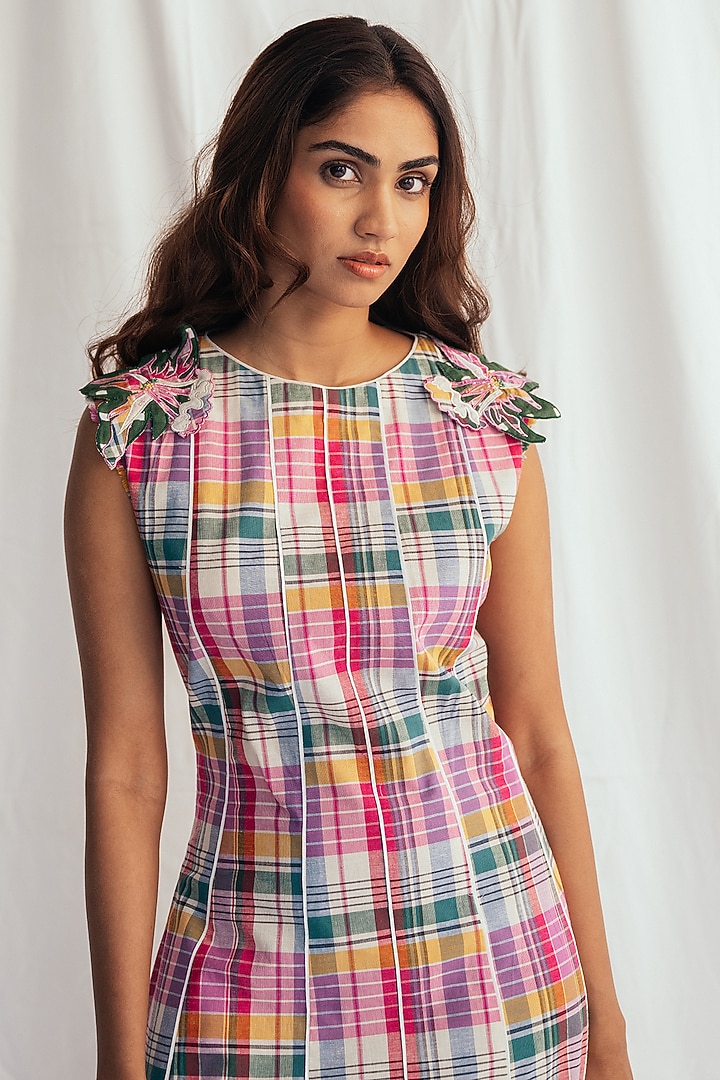 Pink Cotton Embroidered Summer Dress by Jodi at Pernia's Pop Up Shop