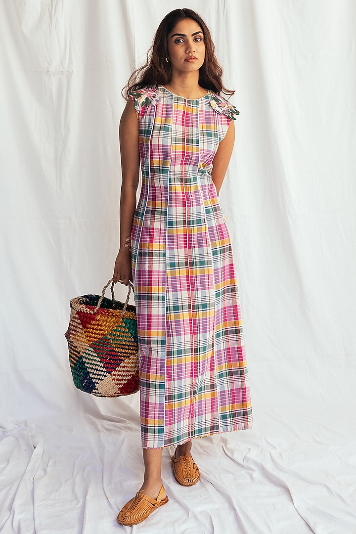Pink Cotton Embroidered Summer Dress by Jodi at Pernia's Pop Up Shop