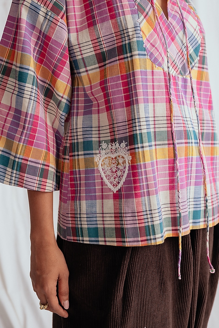 Pink Cotton Hand Embroidered Blouse by Jodi at Pernia's Pop Up Shop