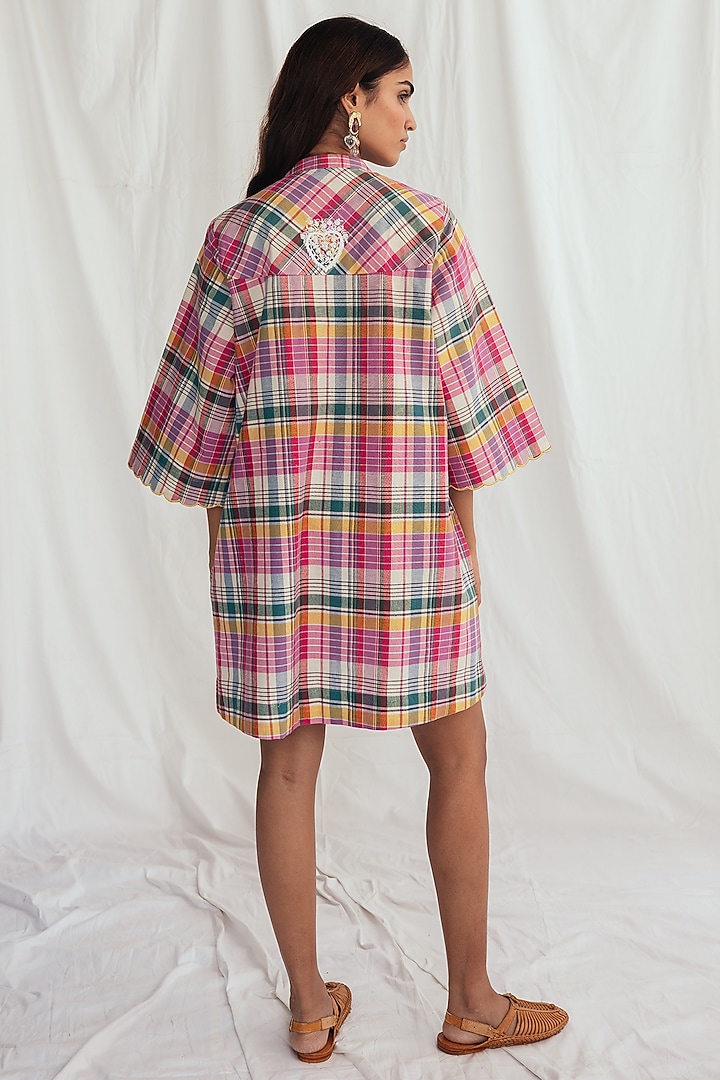 Pink Cotton Embroidered Shift Summer Dress by Jodi at Pernia's Pop Up Shop
