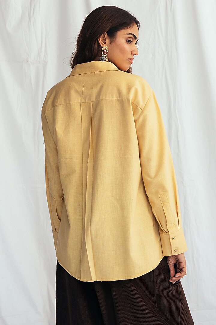 Yellow Kala Cotton Embroidered Wrap Shirt by Jodi at Pernia's Pop Up Shop