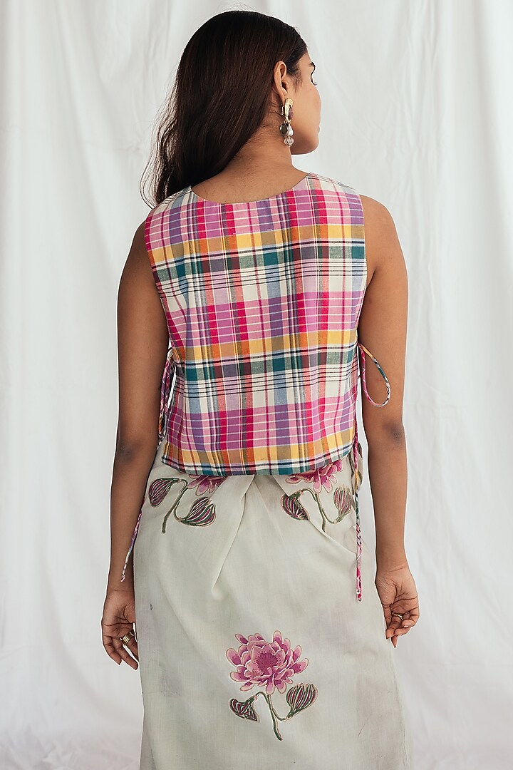 Pink Cotton Embroidered Bib by Jodi at Pernia's Pop Up Shop