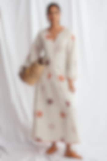 White Kala Cotton Hand-Block Printed & Embroidered Summer Dress by Jodi at Pernia's Pop Up Shop