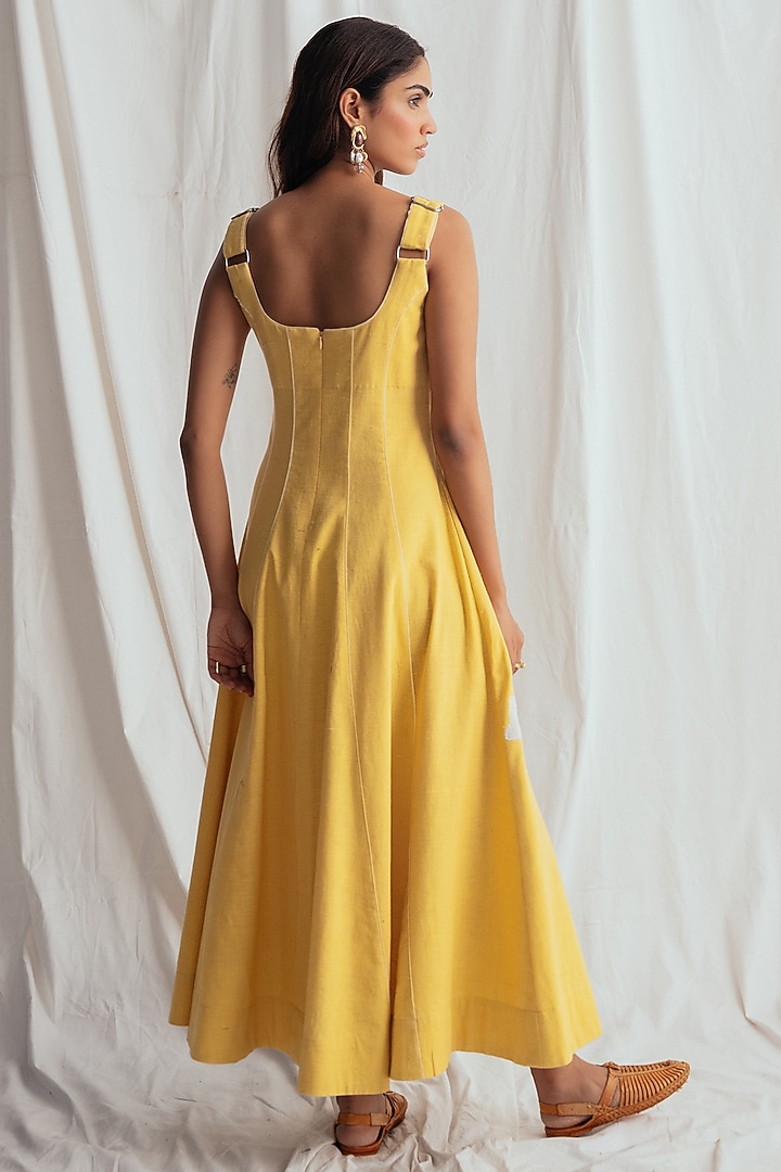 Yellow Kala Cotton Embroidered Vacation Dress by Jodi at Pernia's Pop Up Shop