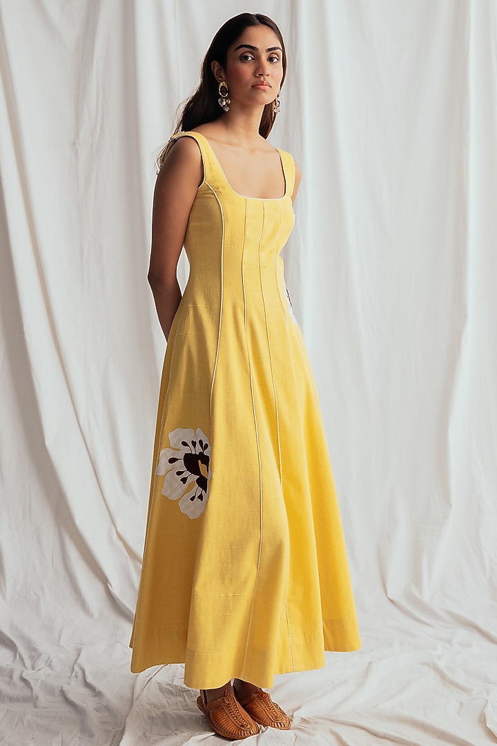Yellow Kala Cotton Embroidered Vacation Dress by Jodi at Pernia's Pop Up Shop