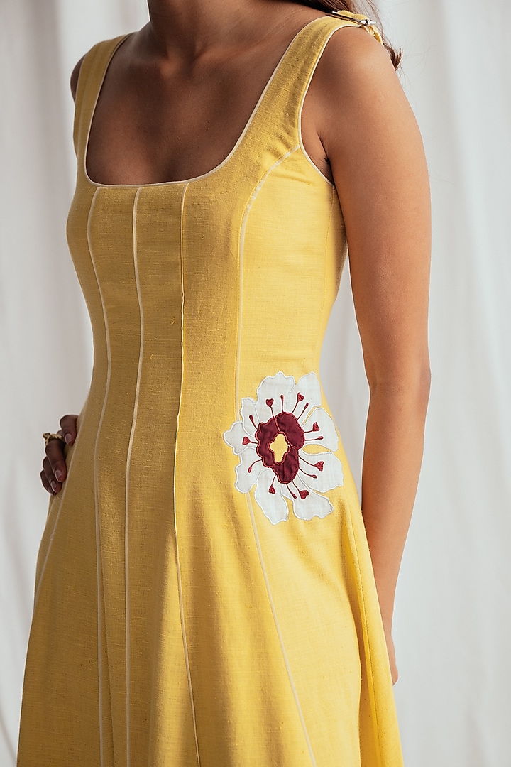 Yellow Kala Cotton Embroidered Vacation Dress by Jodi at Pernia's Pop Up Shop