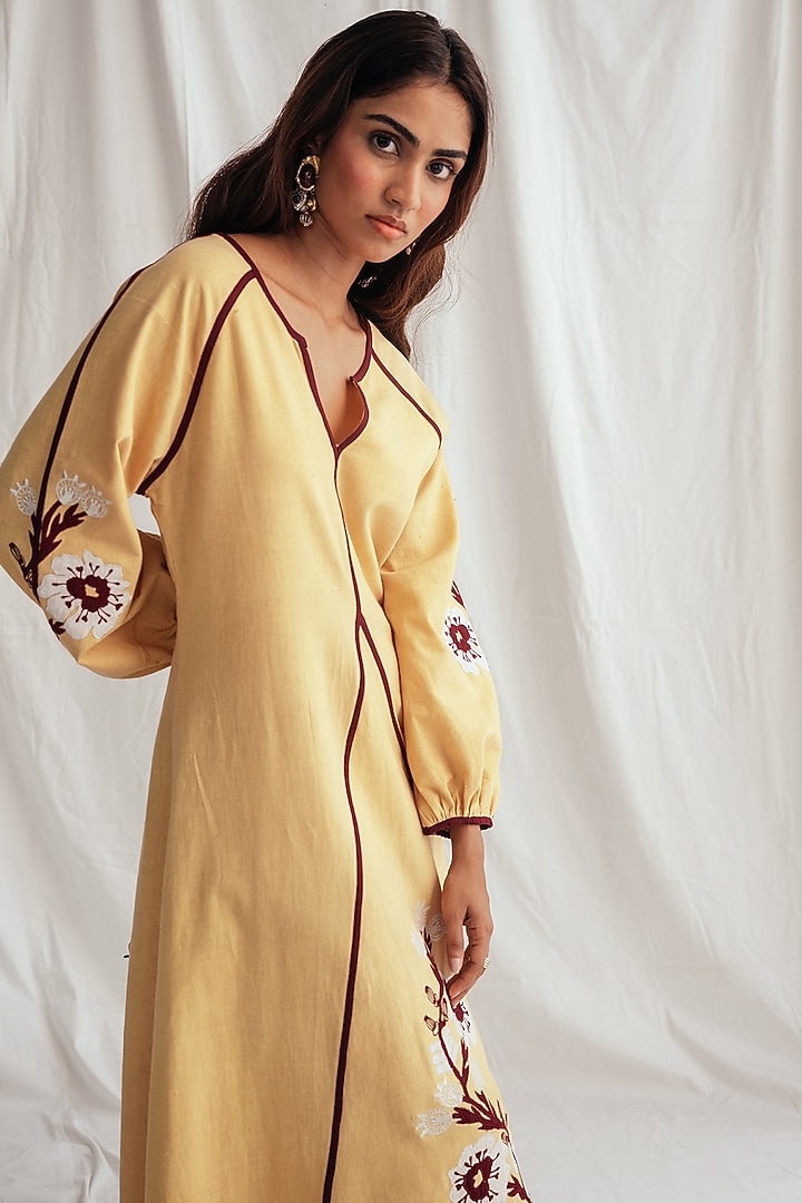 Yellow Kala Cotton Embroidered Vacation Dress by Jodi at Pernia's Pop Up Shop