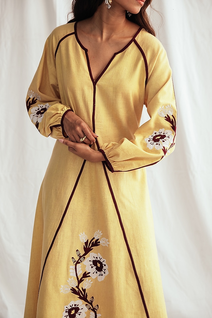 Yellow Kala Cotton Embroidered Vacation Dress by Jodi at Pernia's Pop Up Shop