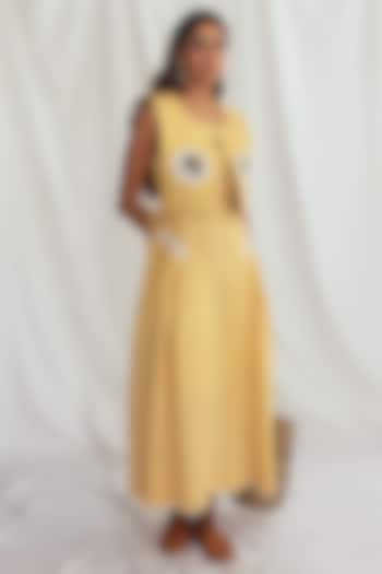 Yellow Kala Cotton Embroidered Bib by Jodi at Pernia's Pop Up Shop